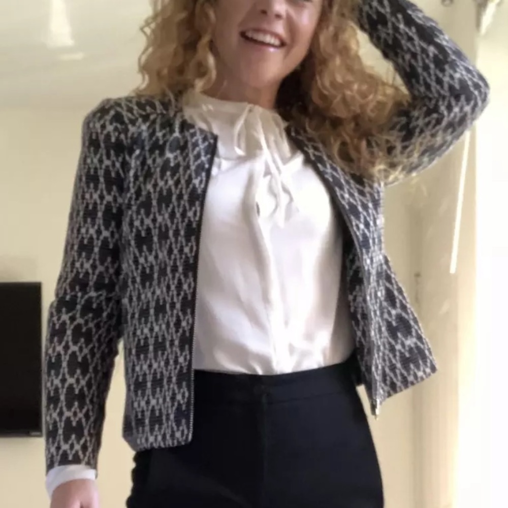 Express Cream Tie-Neck Blouse - Picture 2 of 7